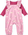 Set mit Langarmshirt & Latzhose mit Hunde-Katzen-Muster, rosa, Gr. 62 ALANA
