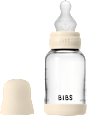 Steklena steklenička 120 ml, silikon - Ivory (počasen pretok) BIBS
