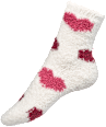 Kuschelsocken mit Herz-Muster weiß & rosa Gr. 35-38 Fascino