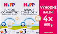 pokračovací mléčná kojenecká výživa 3 Junior Combiotik 12m, 4x600g HiPP