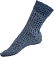 Socken mit Ripp-Struktur & Fluffy-Bund blau Gr. 35-38 Fascino