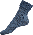 Socken mit Ripp-Struktur & Fluffy-Bund blau Gr. 35-38 Fascino