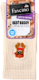 Crew Socken mit Teddy-Motiv beige Gr. 35-38 Fascino