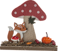 Holzaufsteller Pilz mit Tieren (12,5 cm) Dekorieren & Einrichten