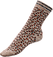 Socken mit Leo-Muster & Glitzer-Bund braun Gr. 35-38 Fascino