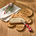 Holzbrettchen Lebkuchenmann mit Buttermesser (18,5x19,7 cm) Dekorieren & Einrichten