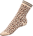 Socken mit Leo-Muster & Glitzer-Bund beige & schwarz Gr. 35-38 Fascino
