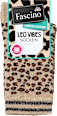 Socken mit Leo-Muster & Glitzer-Bund beige & schwarz Gr. 35-38 Fascino