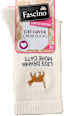 Crew Socken mit Katzen-Motiv beige + rosa Gr. 35-38 Fascino