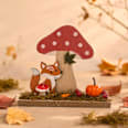 Holzaufsteller Pilz mit Tieren (12,5 cm) Dekorieren & Einrichten