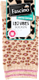 Socken mit Leo-Muster & Glitzer-Bund beige & rosa Gr. 35-38 Fascino