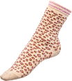 Socken mit Leo-Muster & Glitzer-Bund beige & rosa Gr. 35-38 Fascino