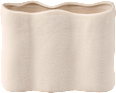 Vase, organisch aus Keramik, offwhite (21x16x9 cm) dm home