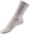 Wollsocken Zopf-Muster grau, Gr. 35-38 (1 Paar) Fascino