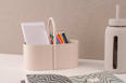 Organizer aus Metall, beige (22,5x20x10,5 cm) Jean&Len