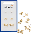 Ohrstecker Croissant & Dackel, Gold-Optik ebelin