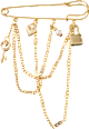 Brosche mit Charms, Gold-Optik ebelin