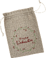 Jutebeutel "Frohe Weihnachten", beige-rot-grün Dekorieren & Einrichten