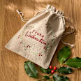 Jutebeutel "Frohe Weihnachten", beige-rot-grün Dekorieren & Einrichten