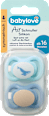 Schnuller Air Silikon symmetrisch, blau, ab 16 Monaten babylove