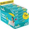 Vlažni robčki XXL pakiranje, 15 x 80 Pampers