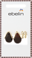 Ohrstecker Tropfenform braun & Creolen, Gold-Optik ebelin