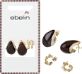 Ohrstecker Tropfenform braun & Creolen, Gold-Optik ebelin