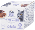 Krmivo pre mačky v miske care Velvet Mousse kura Brit