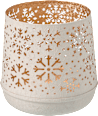 Metallwindlicht Schneeflocken, creme (16 cm) Dekorieren & Einrichten