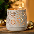 Metallwindlicht Schneeflocken, creme (16 cm) Dekorieren & Einrichten