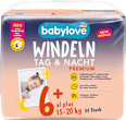Windeln Premium Tag & Nacht Gr. 6+ xl plus (15-20 kg) babylove