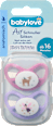 Schnuller Air Silikon anatomisch, rosa/lila,  Gr. 3, ab 16 Monaten babylove