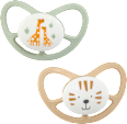 Schnuller Air Silikon anatomisch, beige/mintgrün,  Gr. 2, 5-18 Monate babylove