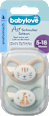 Schnuller Air Silikon anatomisch, beige/mintgrün,  Gr. 2, 5-18 Monate babylove