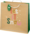 Geschenktasche Santa Baby, Jingle Bell Rock & Let iT Snow, maxi quadratisch NK Profissimo