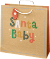 Geschenktasche Santa Baby, Jingle Bell Rock & Let iT Snow, maxi quadratisch NK Profissimo