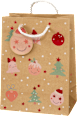 Geschenktasche Zweig, Stern & allover, midi hoch NK veredelt Profissimo