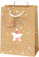 Geschenktasche Zweig, Stern & allover, midi hoch NK veredelt Profissimo
