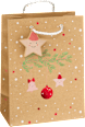 Geschenktasche Zweig, Stern & allover, midi hoch NK veredelt Profissimo