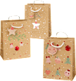 Geschenktasche Zweig, Stern & allover, midi hoch NK veredelt Profissimo