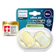 Schnuller ultra air day+night Silikon, gelb, ab 18 Monaten PHILIPS AVENT