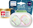 Schnuller ultra air nighttime Silikon, grün/rosa, 6-18 Monate PHILIPS AVENT