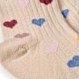 Strumpfhose mit Ripp-Struktur & Herz-Muster, beige, Gr. 98/104 ALANA