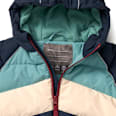 Winterjacke mit Streifenmuster, grün und blau, Gr. 98/104 PUSBLU