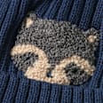 Strickmütze mit Waschbär-Motiv, blau, Gr. 52/53 ALANA