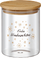 Glasvorratsdose mit Holzdeckel "Frohe Weihnachten"(750 ml) Dekorieren & Einrichten