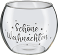 Glaskerzenhalter rund "Schöne Weihnachten", klar (10 cm) Dekorieren & Einrichten