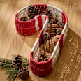 Korb Zuckerstangenform, rot-weiß (41x25 cm) Dekorieren & Einrichten