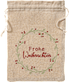Jutebeutel "Frohe Weihnachten", beige-rot-grün Dekorieren & Einrichten
