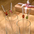 Trinkhalme aus Glas Weihnachtsmotive 5tlg Dekorieren & Einrichten